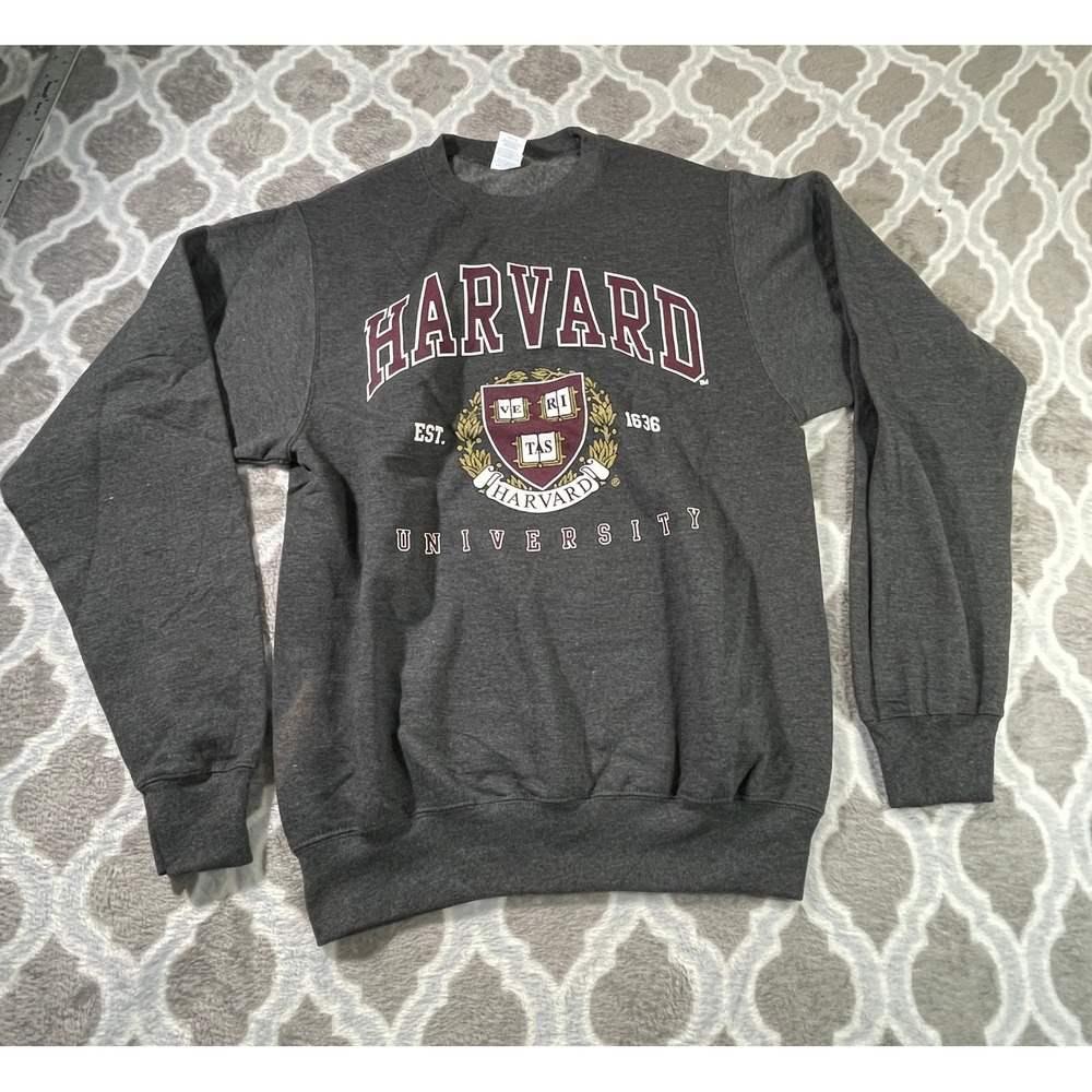 Harvard University Sweatshirt Mens Medium Gray Collegiate Crewneck Ivy League